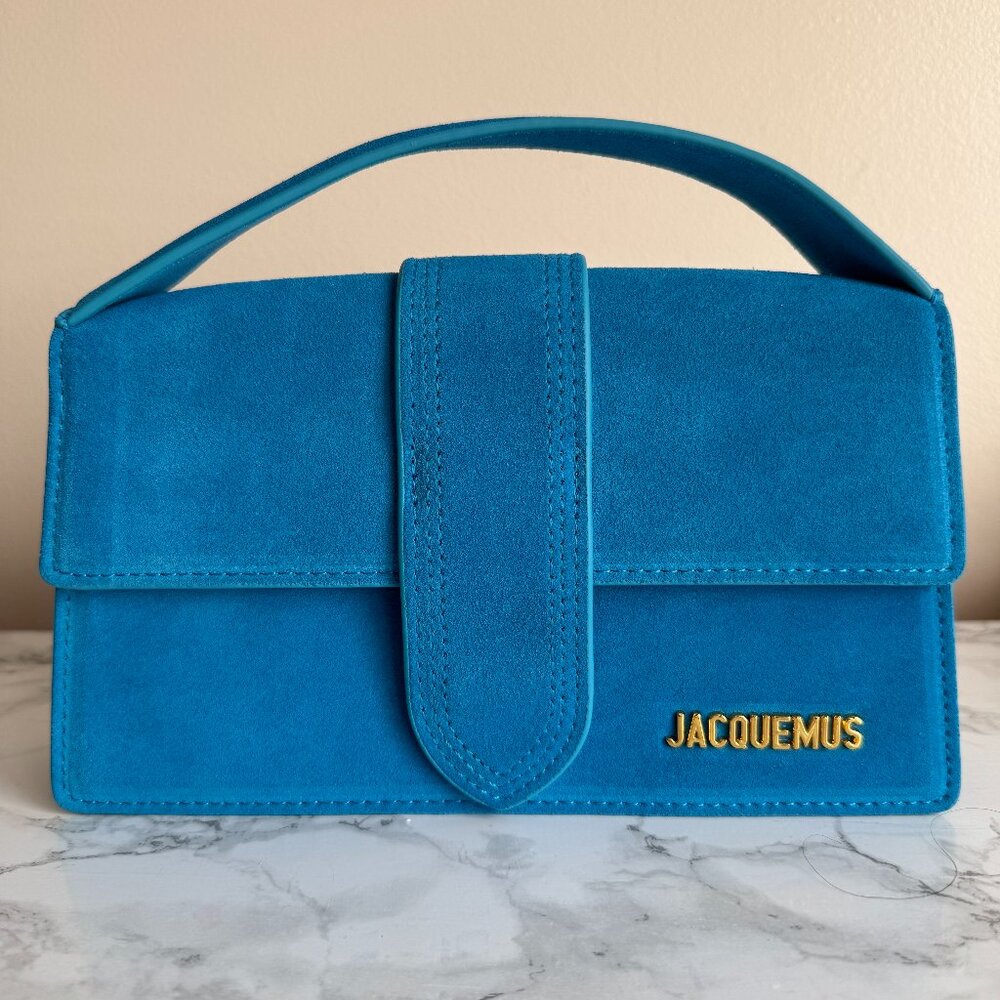 Jacquemus Le Grand Bambino Handbag Blue Suede